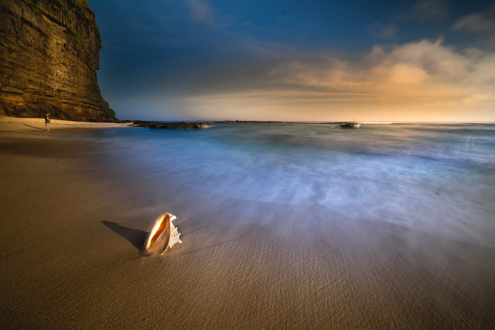 Warm evening light across the ocean